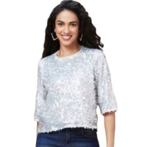 NWT Zara Sequined Blouse